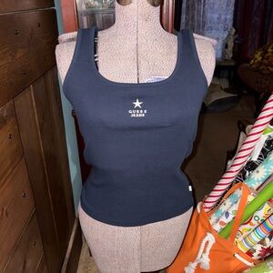 Guess Jeans Women's Dark Blue logo Tank Top